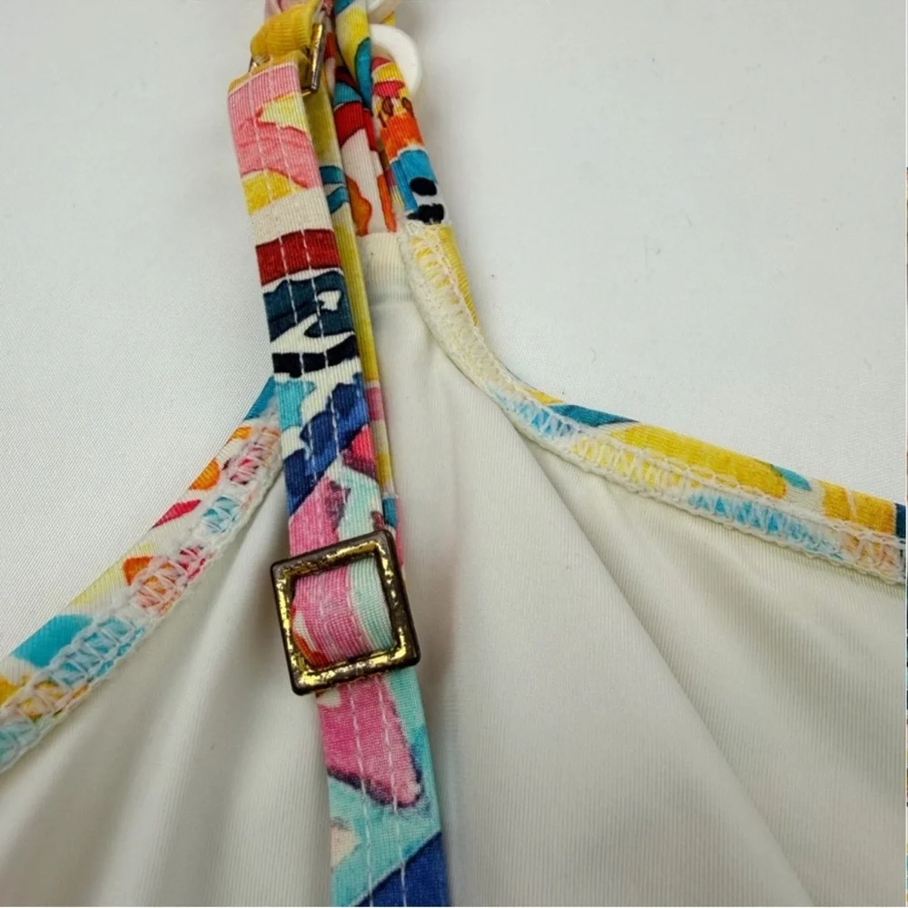 La Blanca Soliel Italian Mosaic Tile‎ Printed One Piece Swim Suit Large